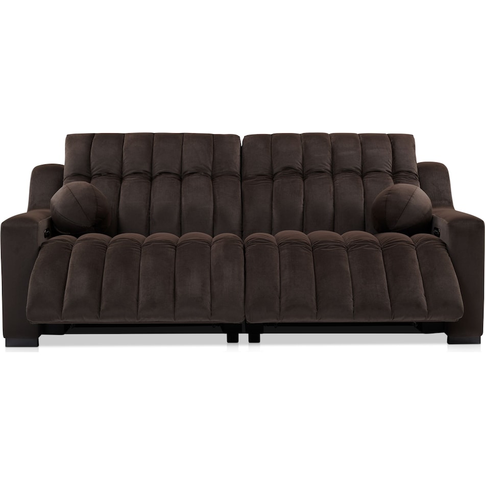 coco dark brown  pc power reclining sofa   