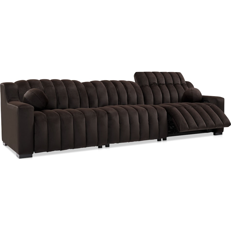 coco dark brown  pc power reclining sofa   