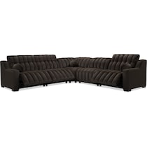 coco dark brown  pc power reclining sectional   