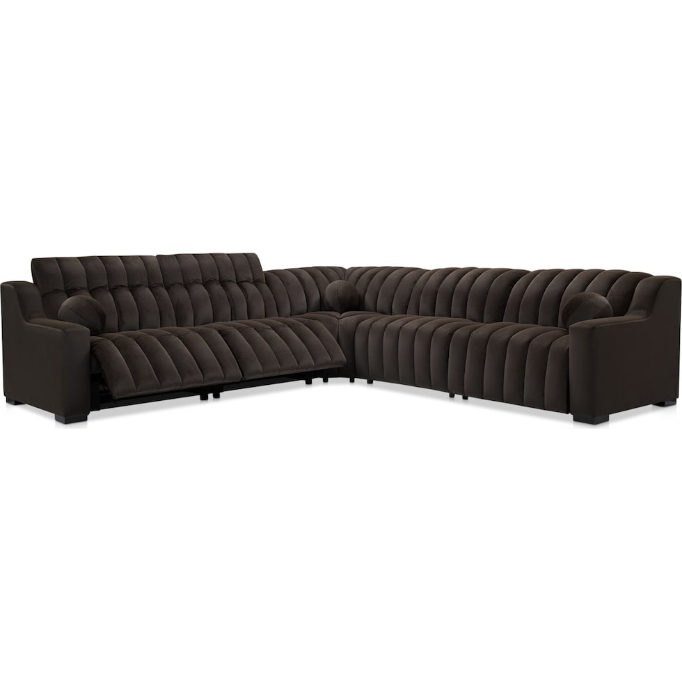 coco dark brown sectional   