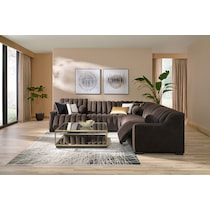 coco dark brown sectional   