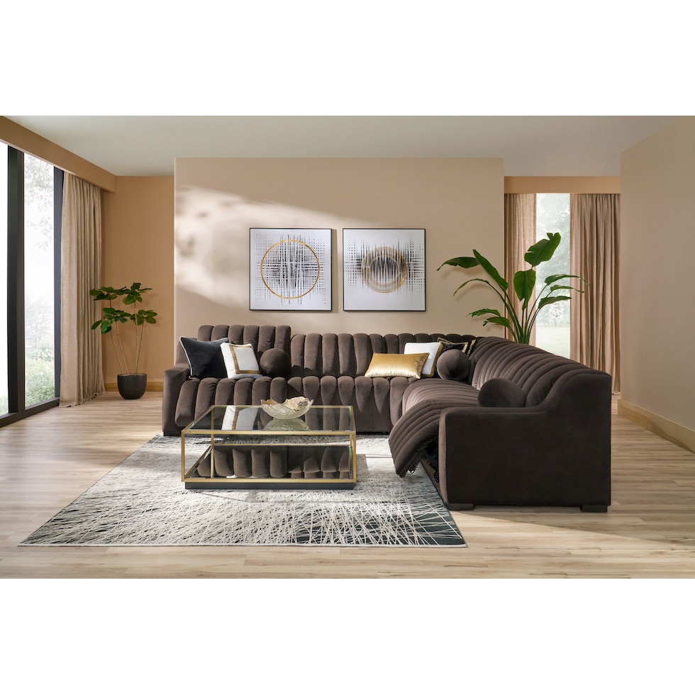 coco dark brown sectional   