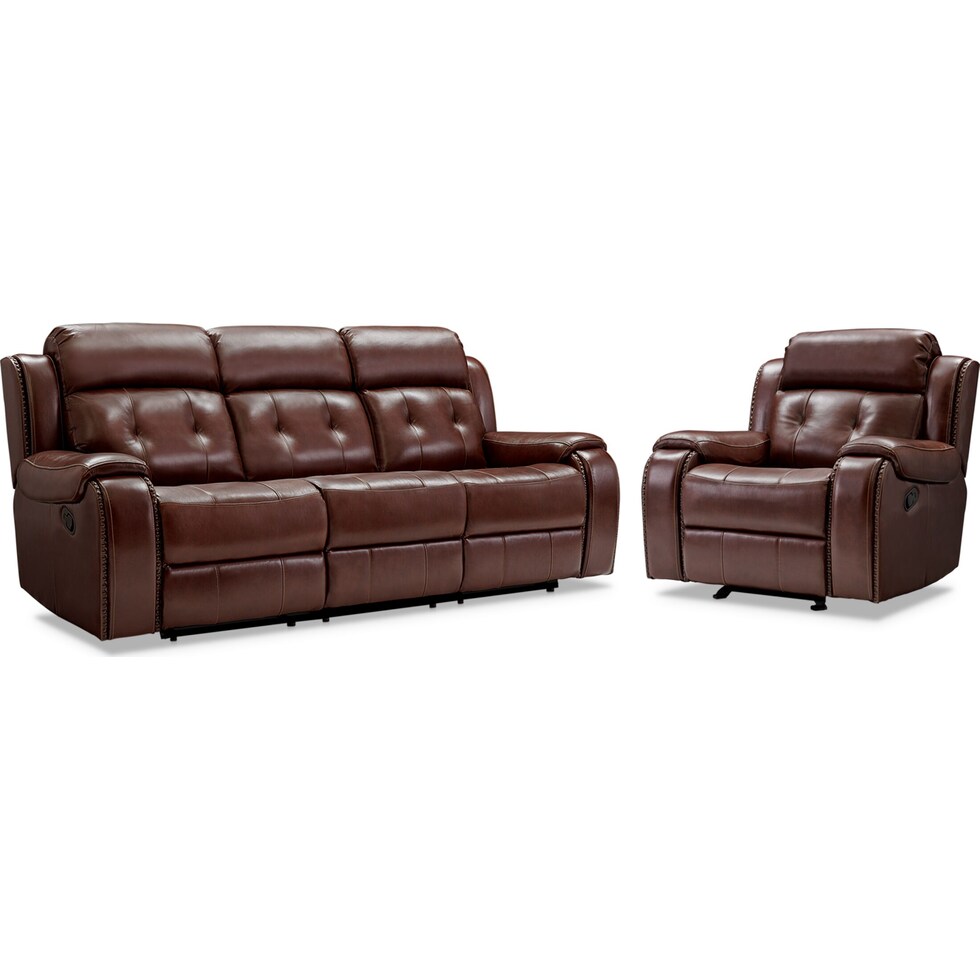 collier dark brown  pc manual reclining living room   