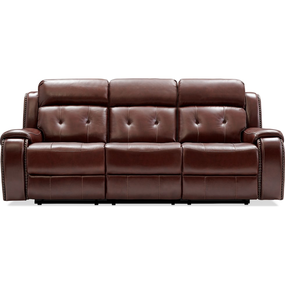 collier dark brown manual reclining sofa   