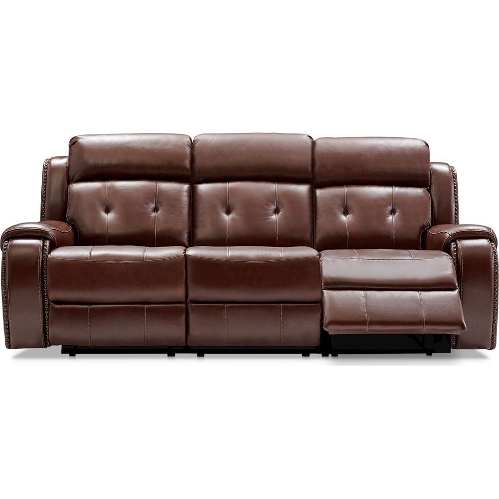 collier dark brown manual reclining sofa   