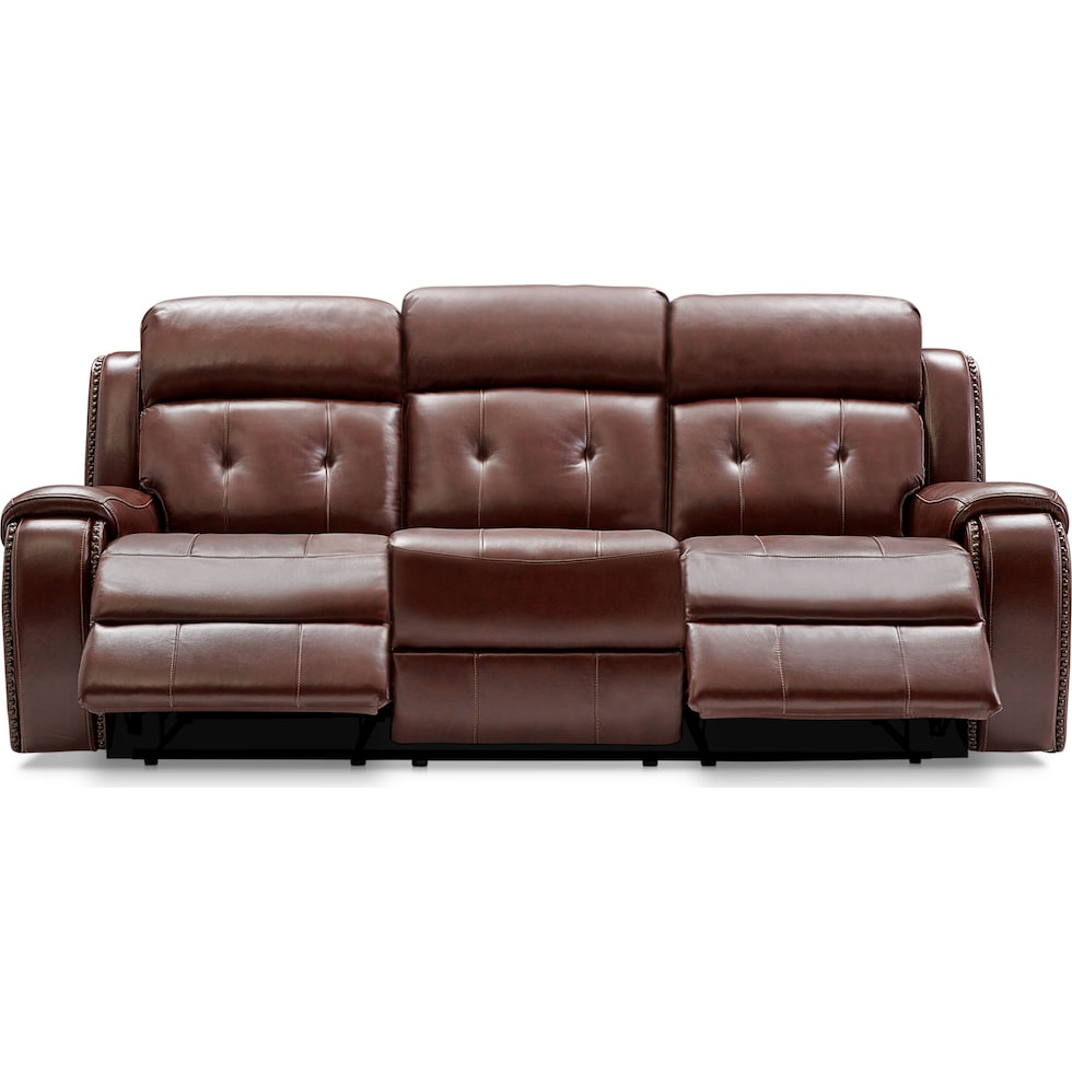 collier dark brown manual reclining sofa   