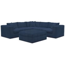 collin blue  pc sectional and ottoman   