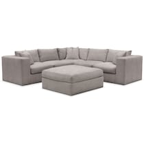 collin curious silver pine  pc sectional and ottoman   