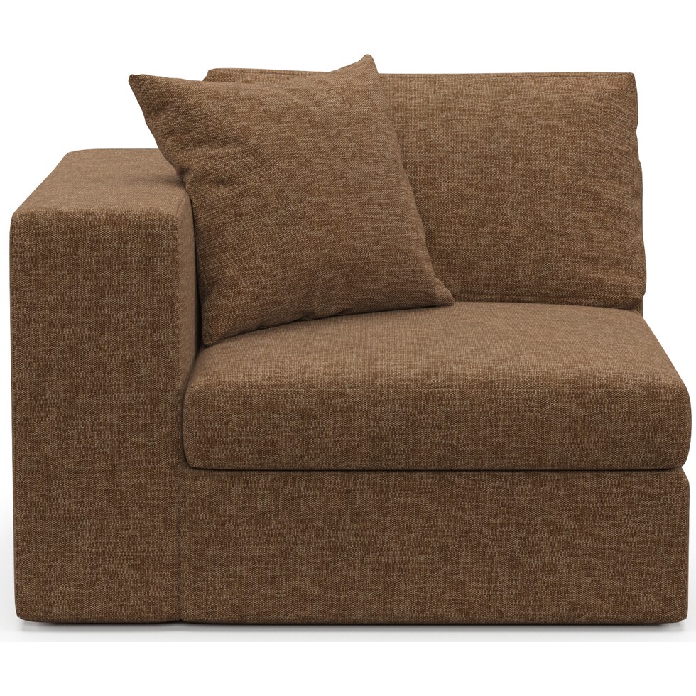 collin dark brown left arm facing chair   