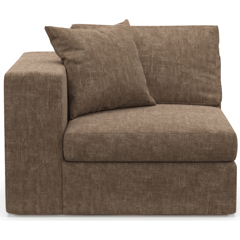 collin dark brown left arm facing chair   