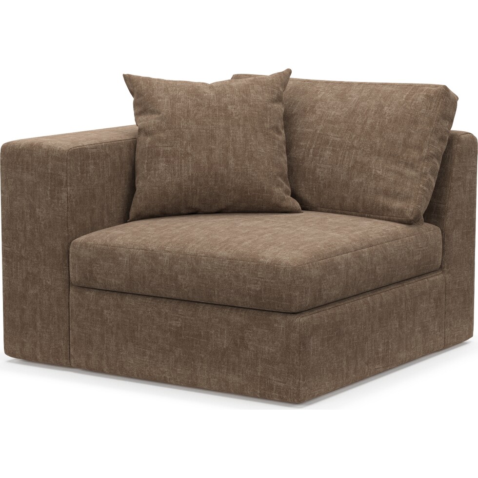 collin dark brown left arm facing chair   