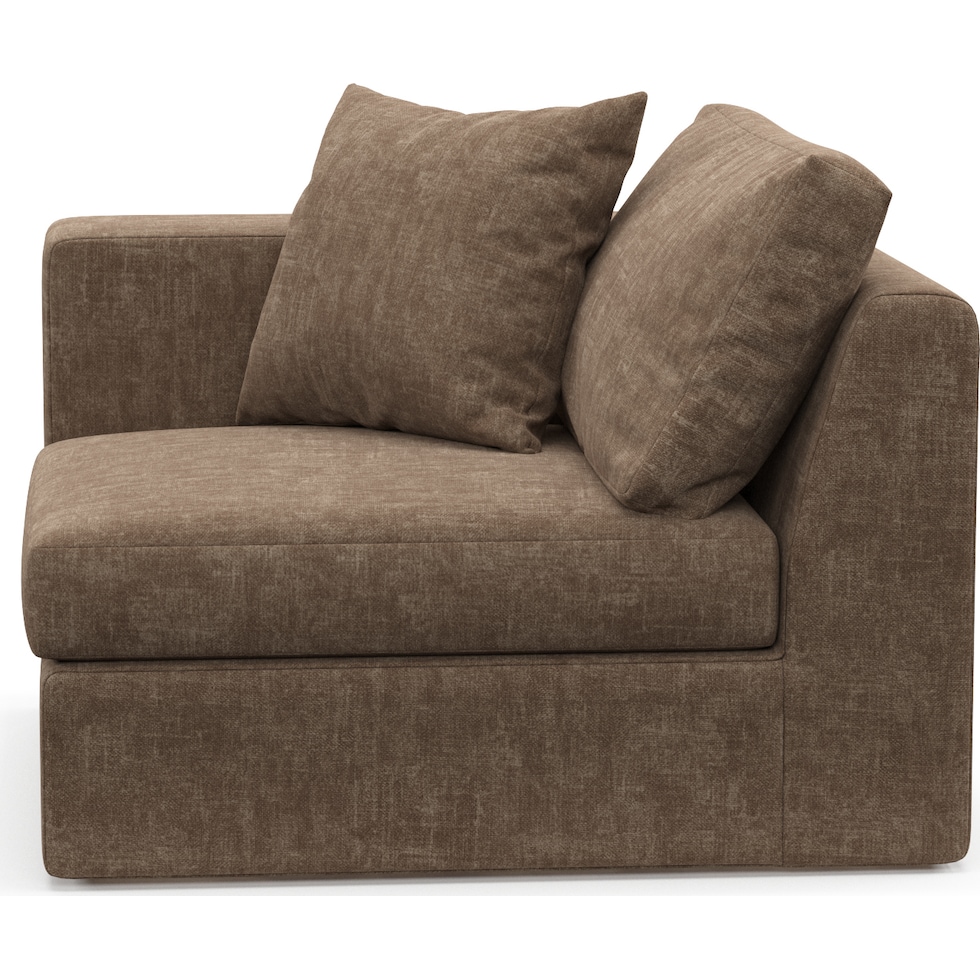 collin dark brown left arm facing chair   