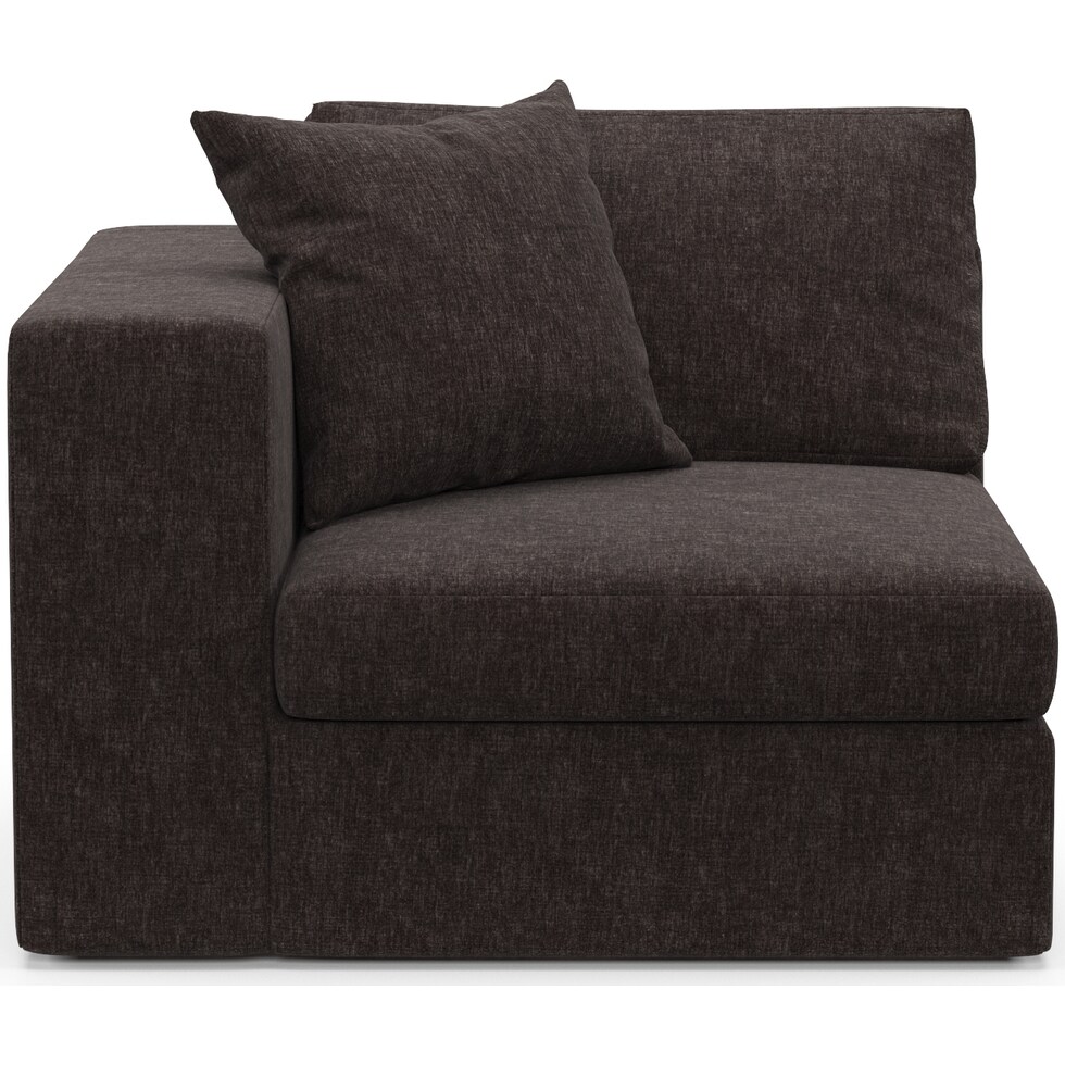 collin dark brown left arm facing chair   