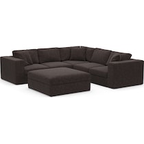 collin dark brown sectional   