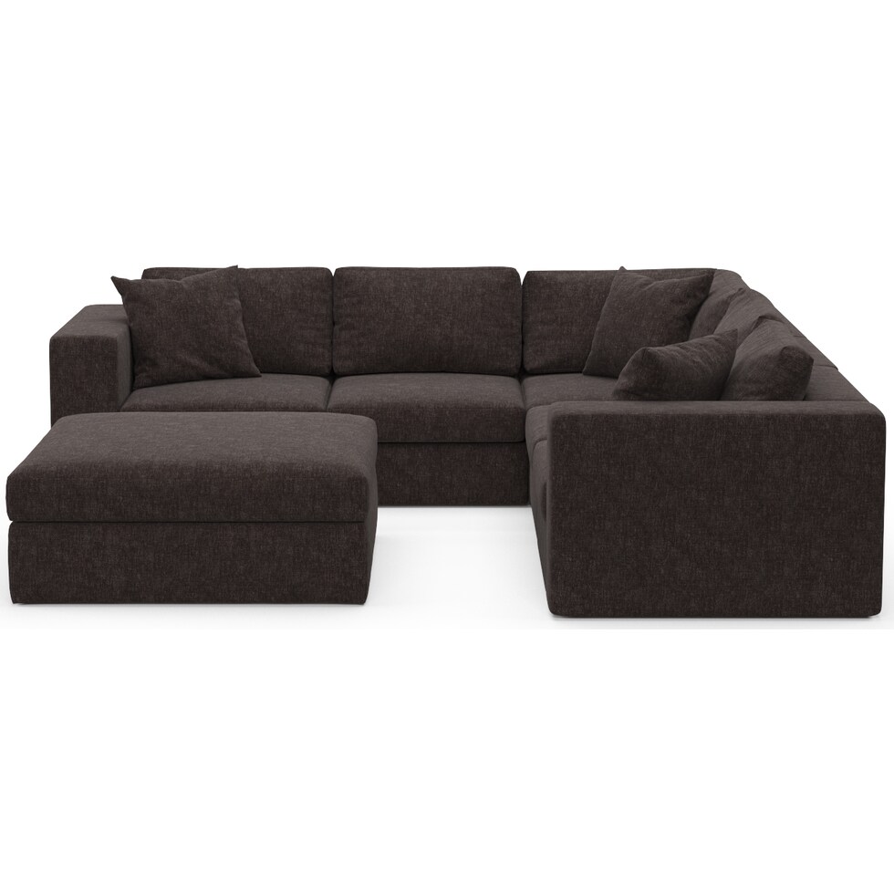 collin dark brown sectional   