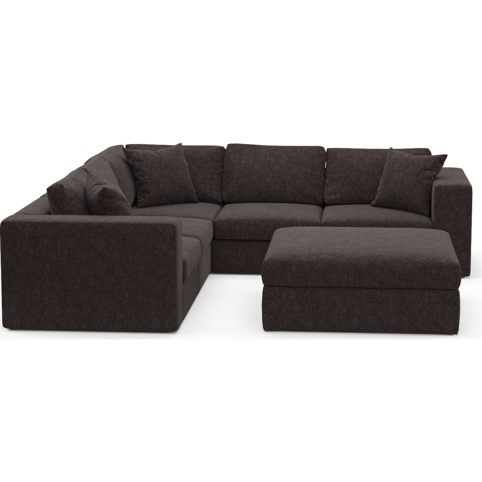 collin dark brown sectional   