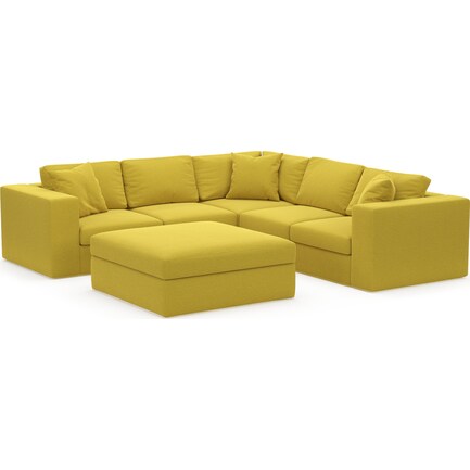 Collin Foam Comfort 5-Piece Sectional with Ottoman - Bloke Goldenrod