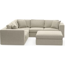 collin light brown  pc sectional and ottoman   