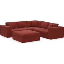 collin red  pc sectional and ottoman   