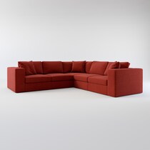 collin red  pc sectional   