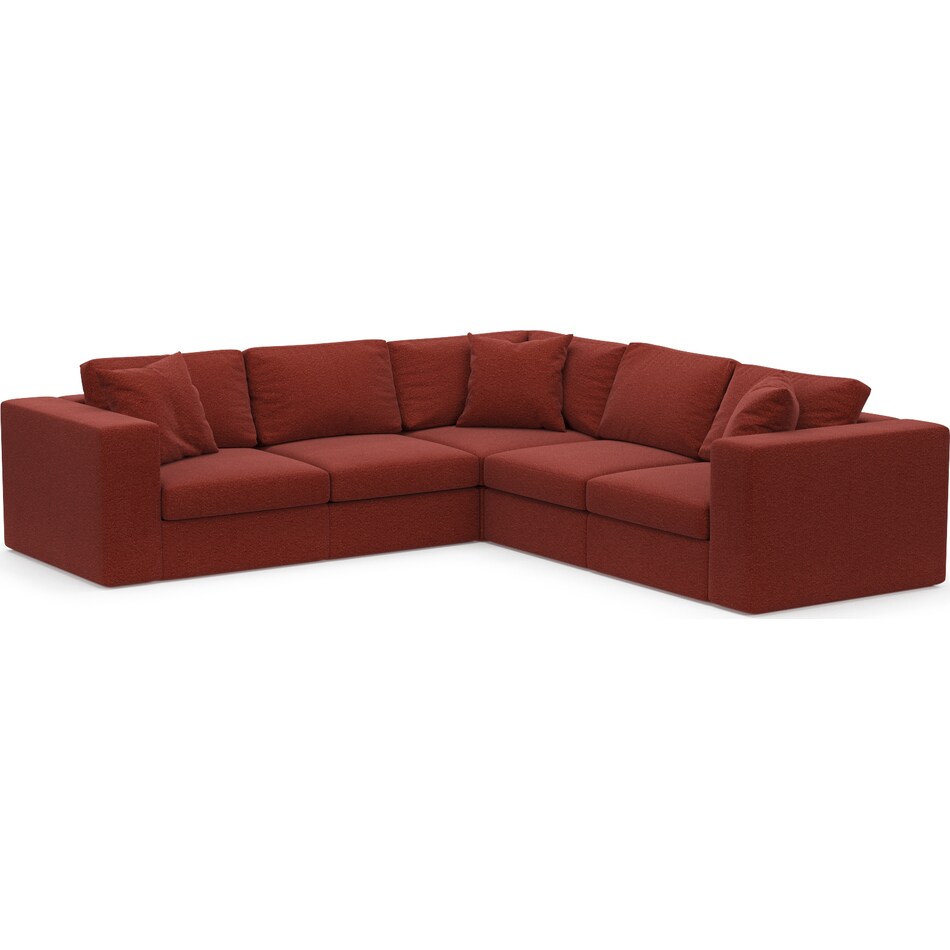 collin red  pc sectional   