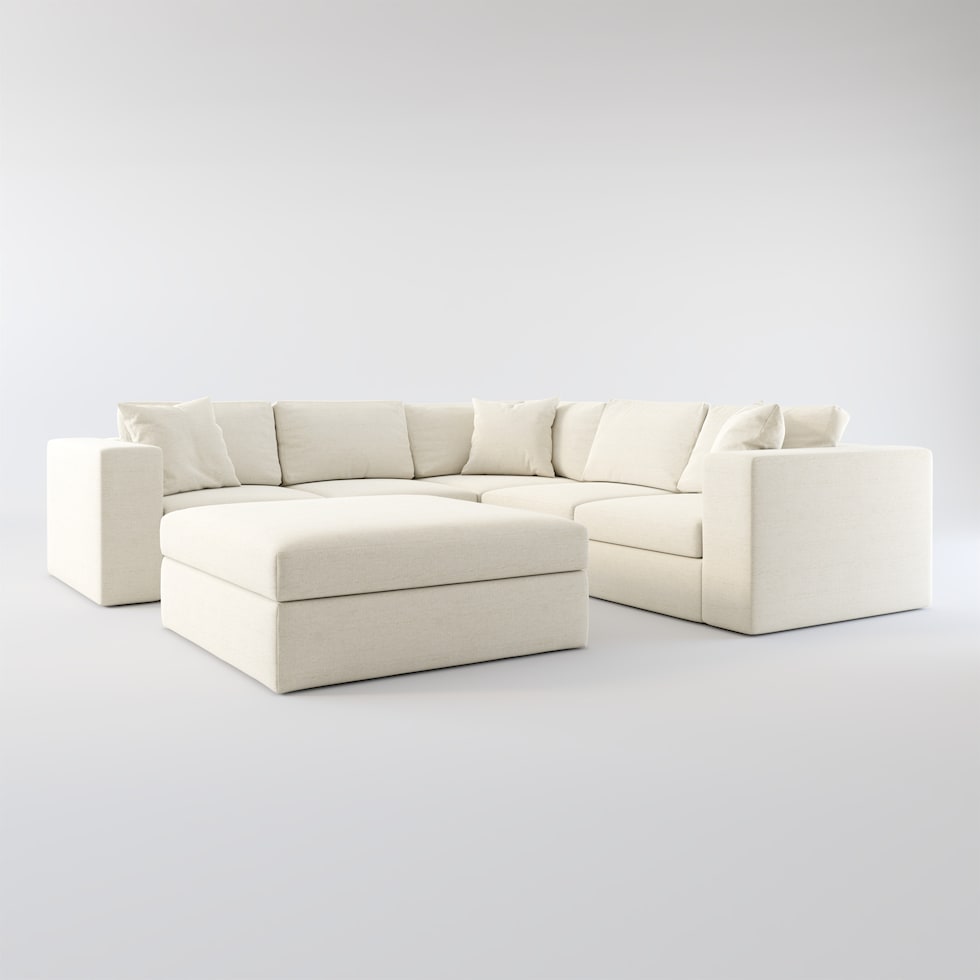 collin white  pc sectional and ottoman   