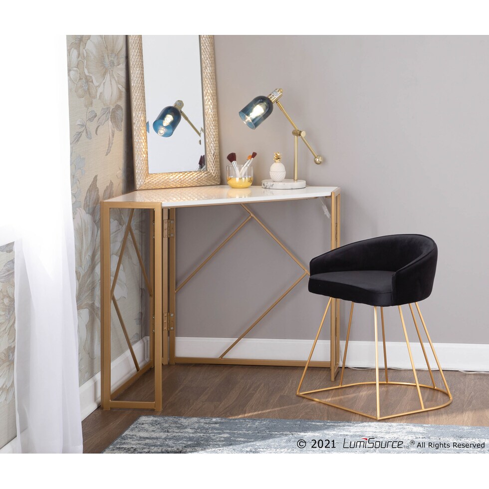 colmar black vanity stool   
