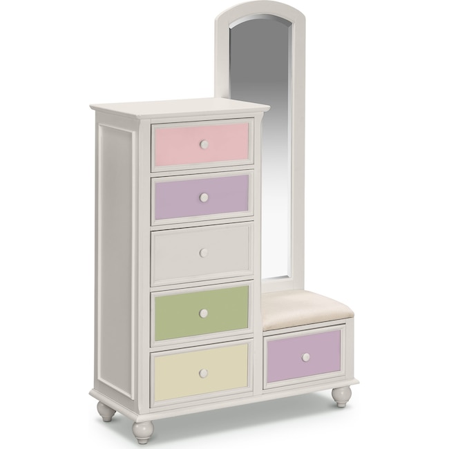 Bedroom Furniture - Colorworks Tall Chest and Mirror
