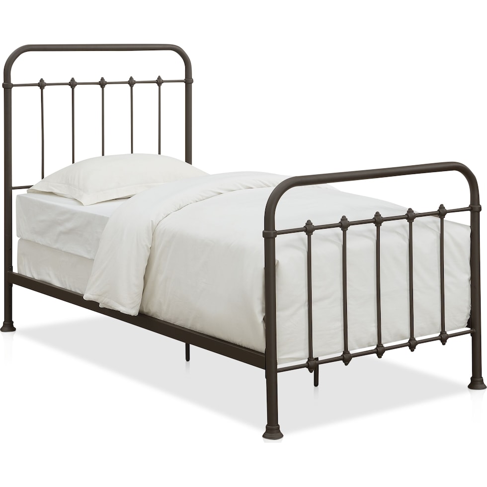 colson dark brown twin bed   