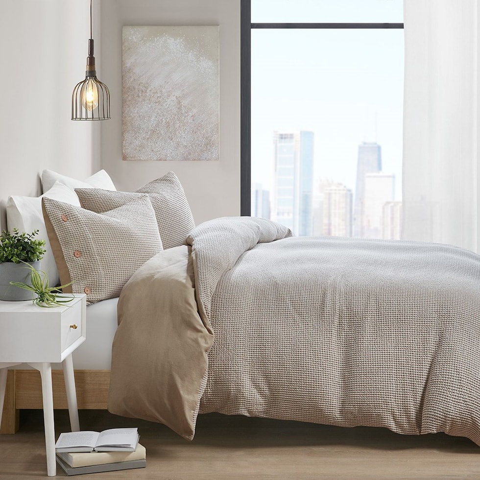 colson light brown full queen bedding set   