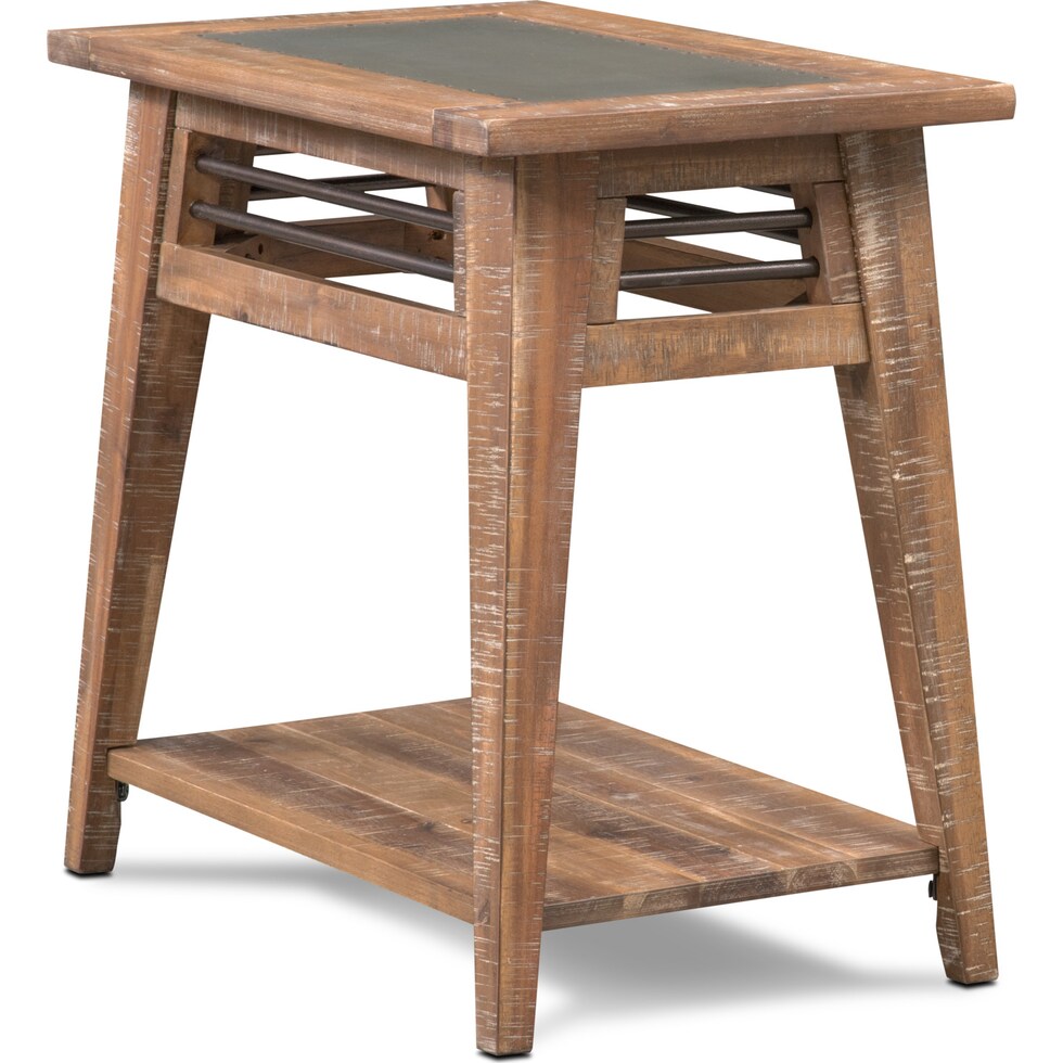 colt distressed natural chairside table   