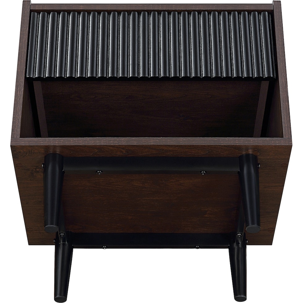 colter brown black nightstand   