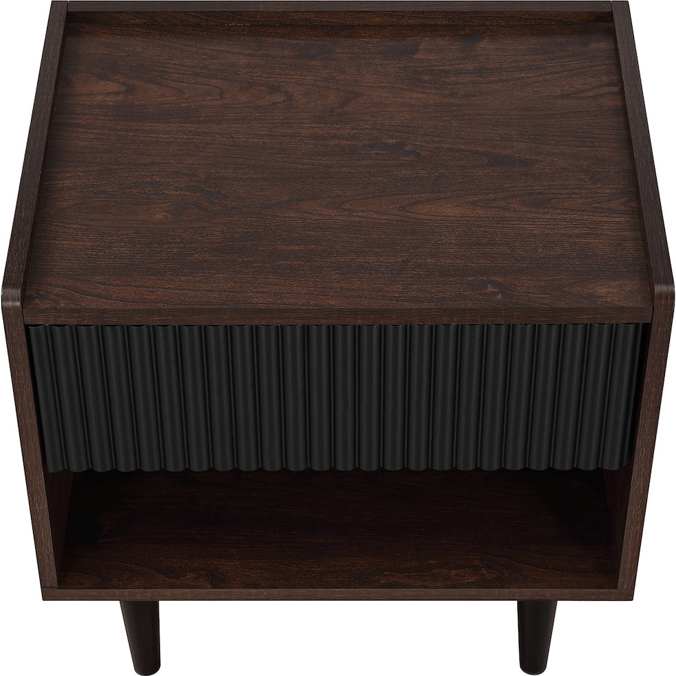 colter brown black nightstand   