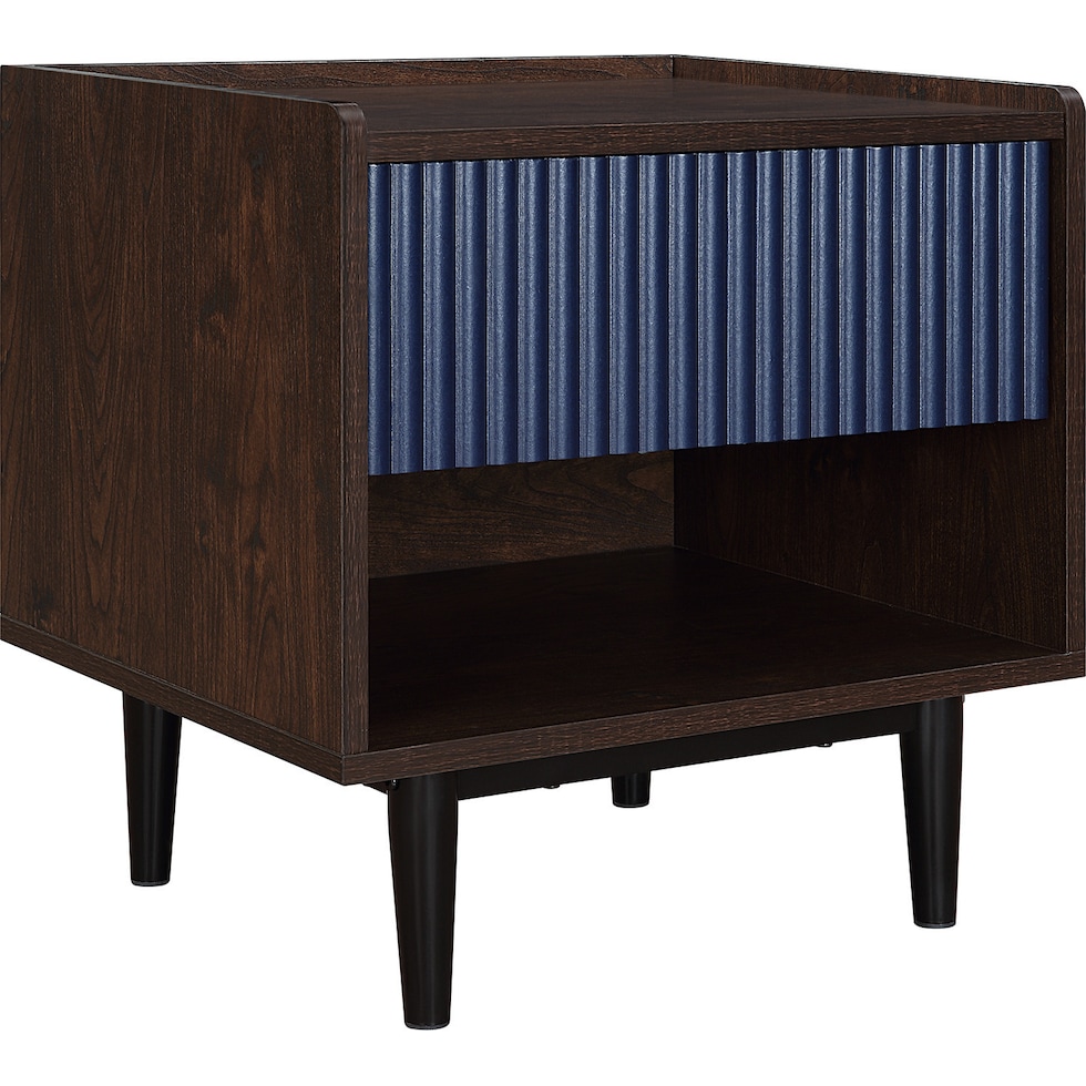 colter brown blue nightstand   