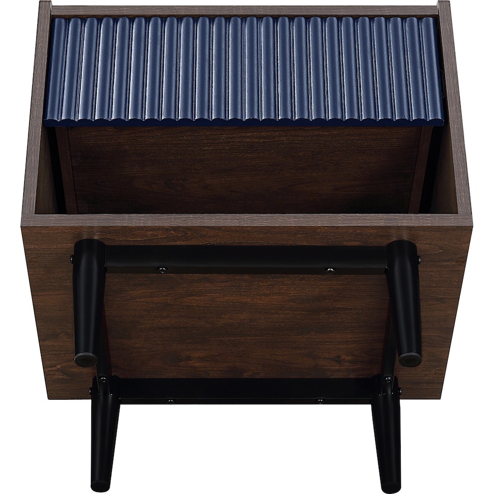 colter brown blue nightstand   