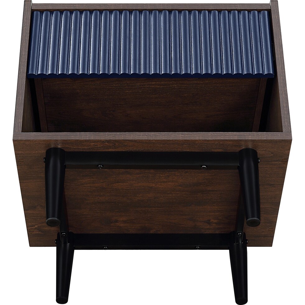 colter brown blue nightstand   