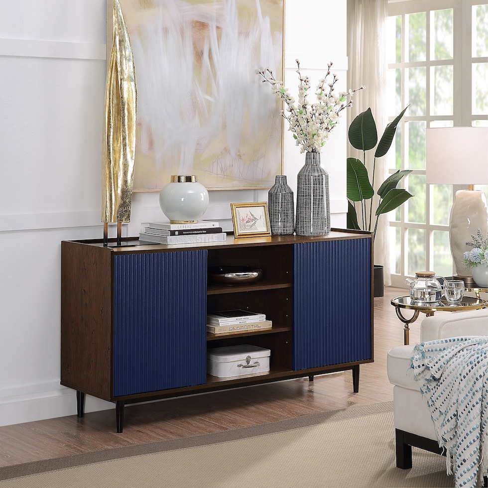 colter dark brown navy blue sideboard   