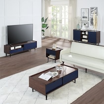 colter dark brown navy blue sideboard   