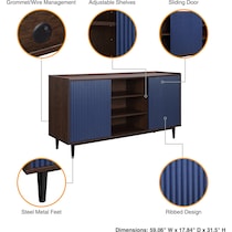 colter dark brown navy blue sideboard   
