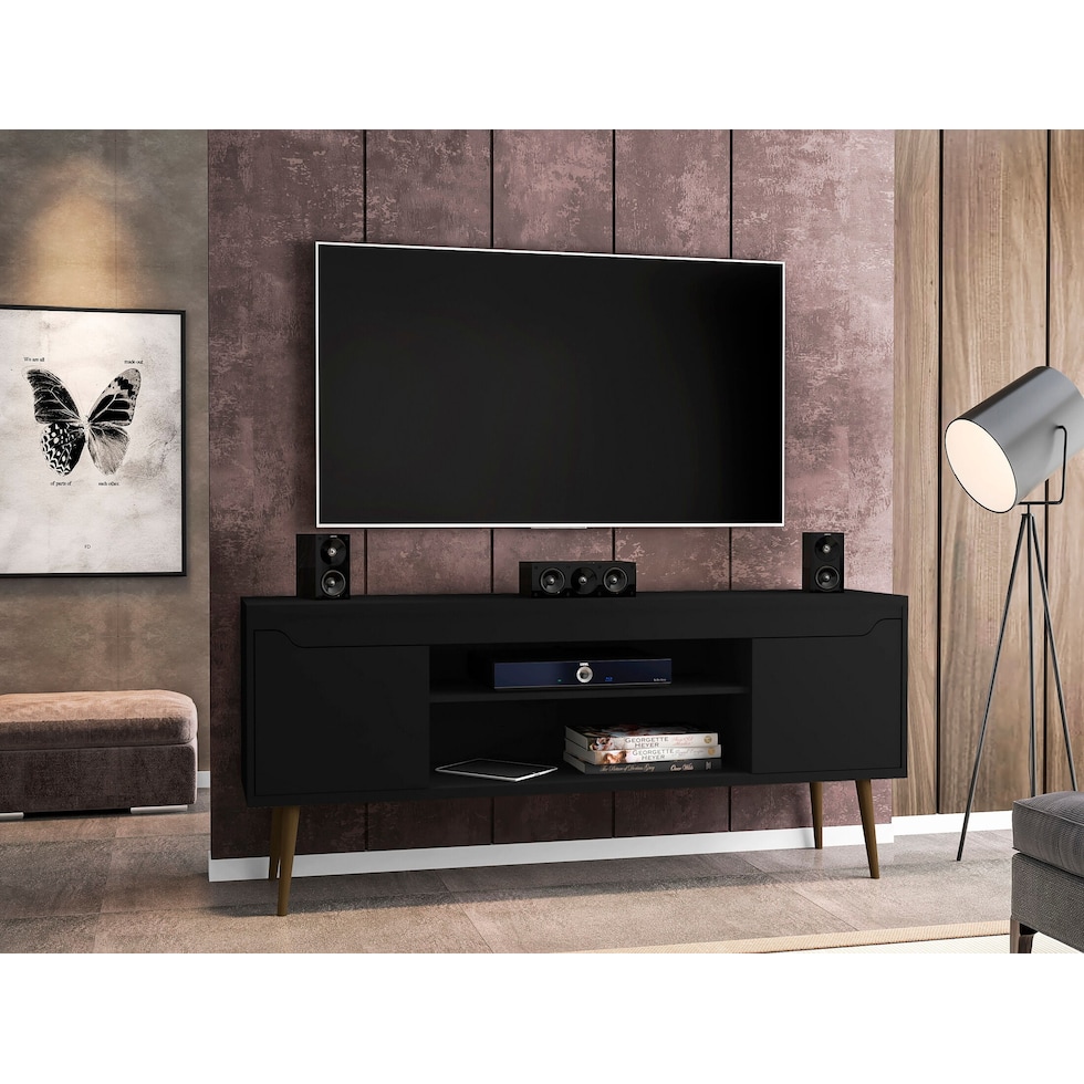 columbia black tv stand   