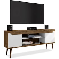 columbia brown white tv stand   