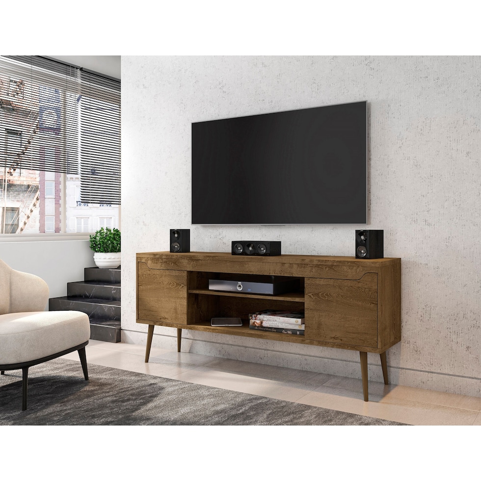 columbia dark brown tv stand   