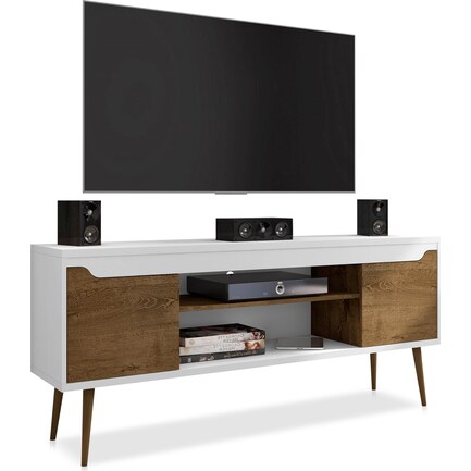 Columbia 63" TV Stand - White/Brown