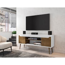 columbia white brown tv stand   