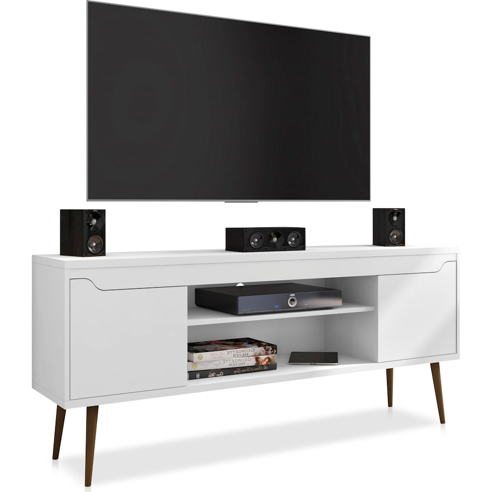 columbia white tv stand   