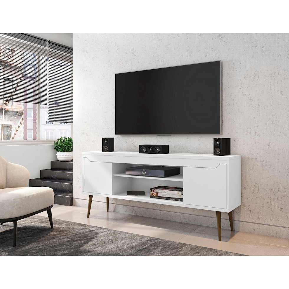 columbia white tv stand   