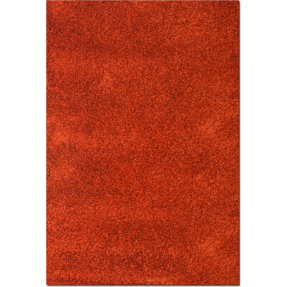 comfort rust shag orange area rug ' x '   
