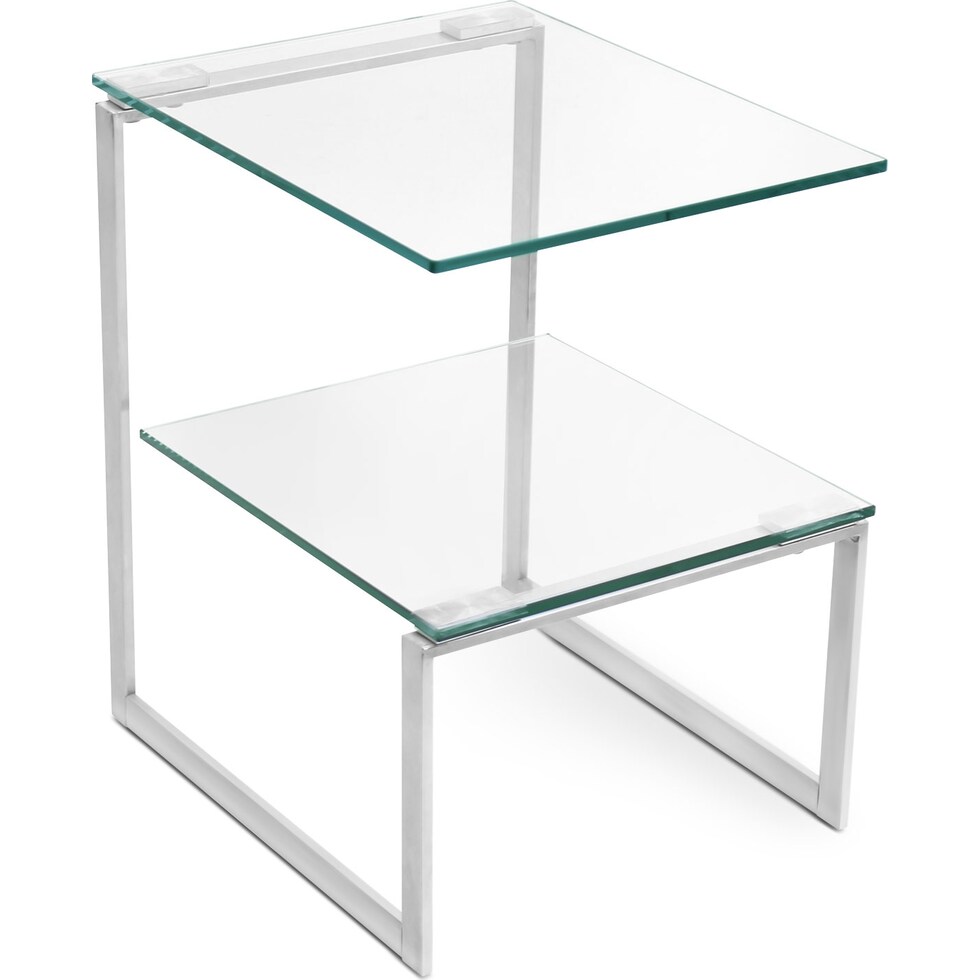 compound stainless steel end table   
