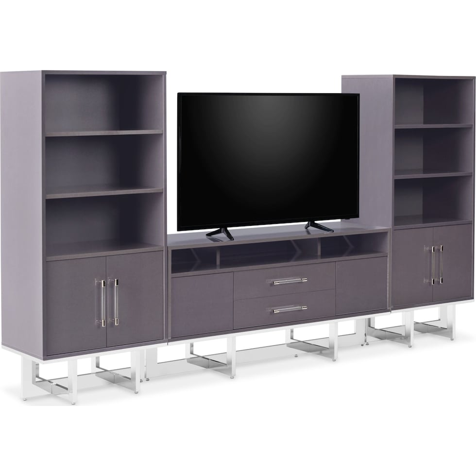 concerto gray entertainment wall unit   