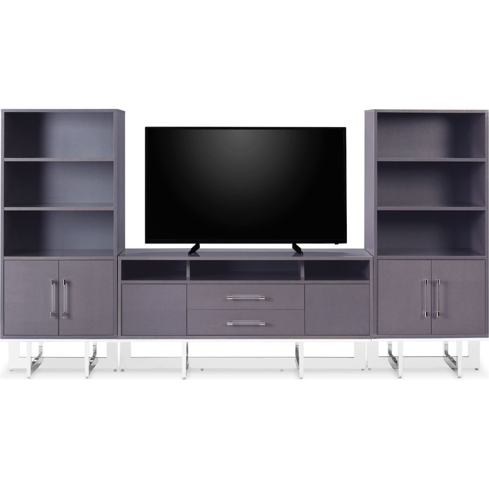 concerto gray entertainment wall unit   